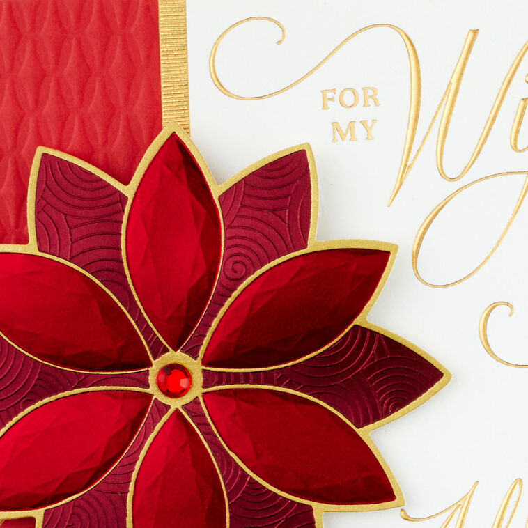 Poinsettia Flower Wife Christmas Card Card Front Detail image number 5