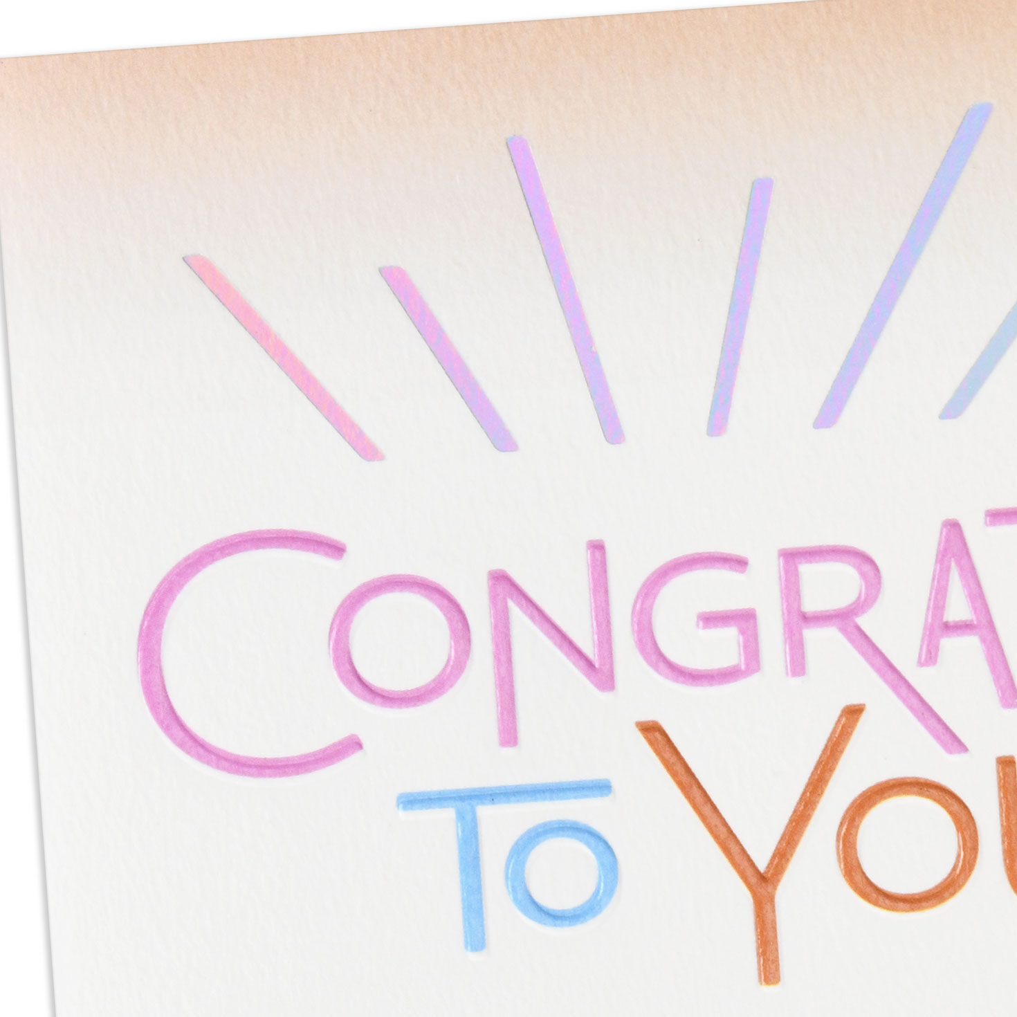 Colorful Lettering and Rays Congratulations Card Card Front Detail image number 4