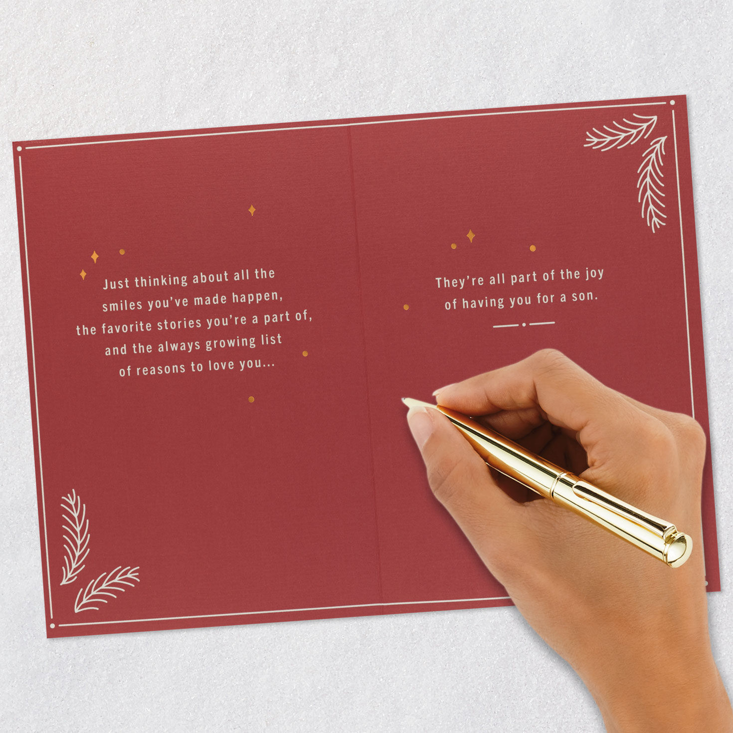 Smiles, Stories and Love Christmas Card for Son, , large image number 7