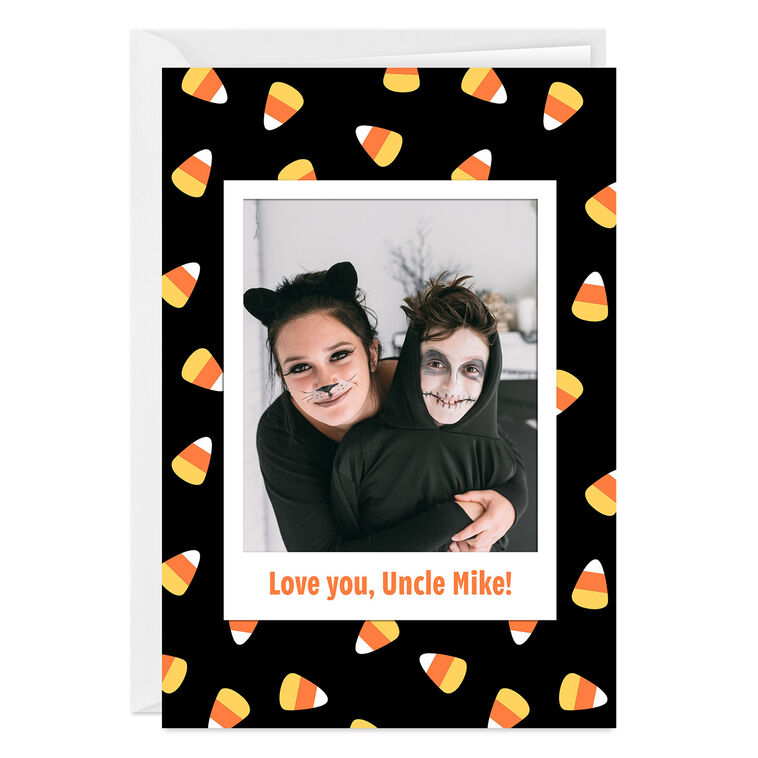 Candy Corn Frame Custom Halloween Card