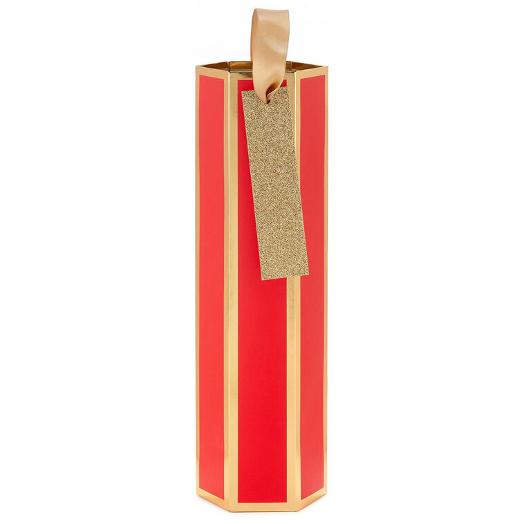 Red and Gold Wine Gift Bag Front image number 1