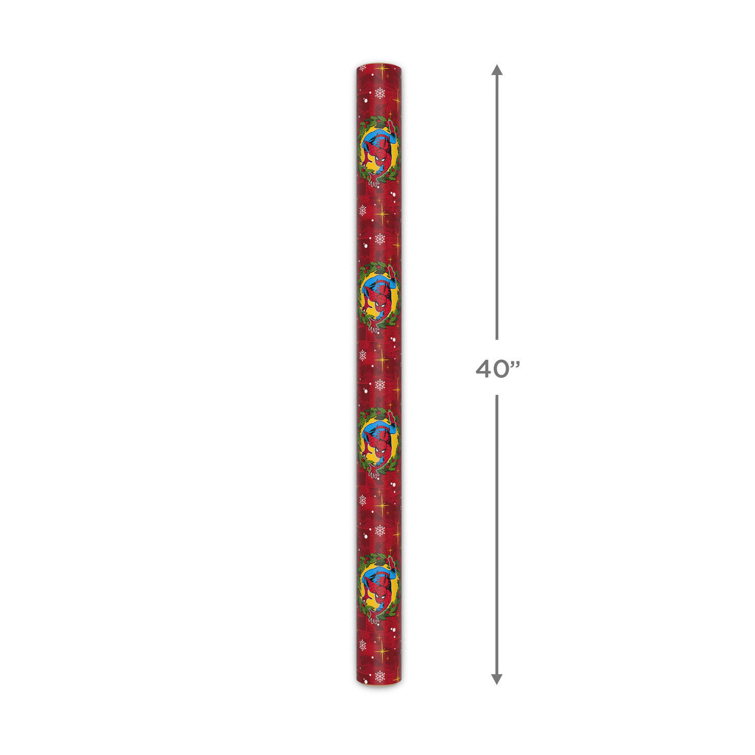 Spider-Man on Red Jumbo Christmas Gift Wrap Measurement image number 5