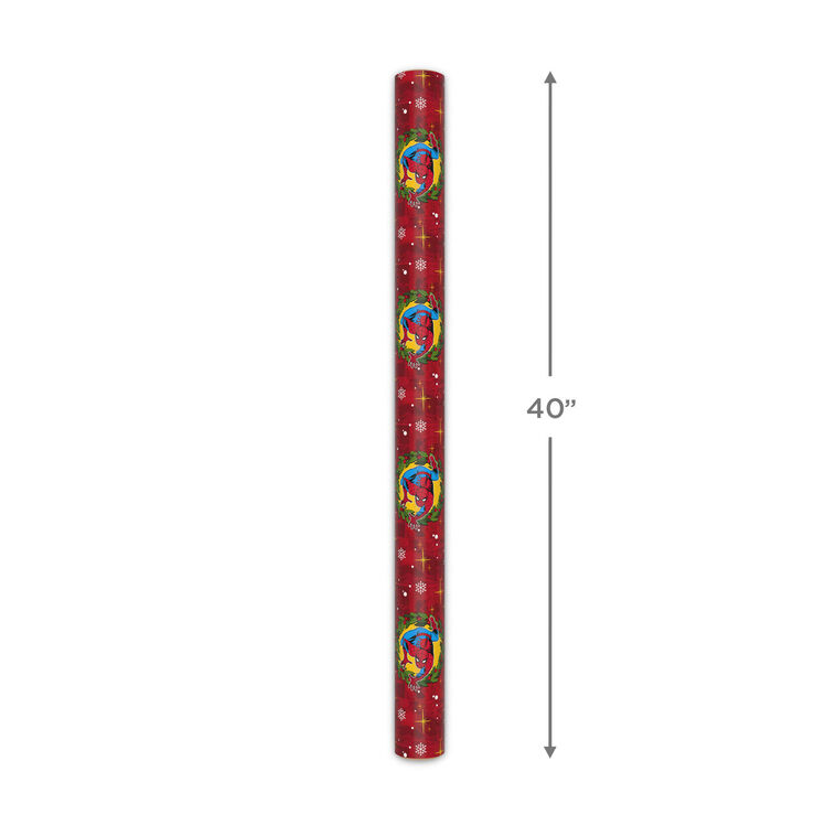 Spider-Man on Red Jumbo Christmas Gift Wrap Measurement image number 5