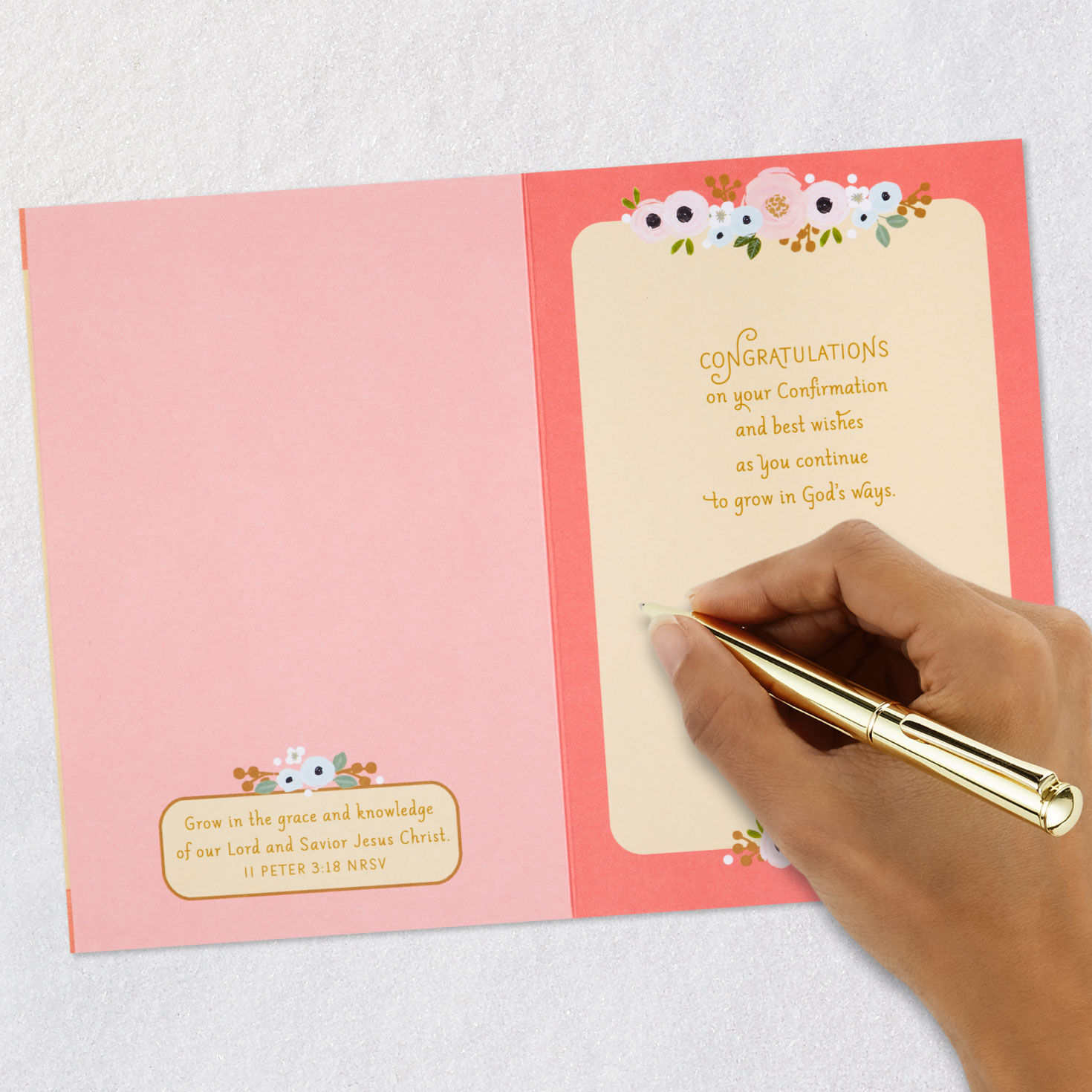 Silhouetted Girl in Profile Confirmation Card signing card image number 7