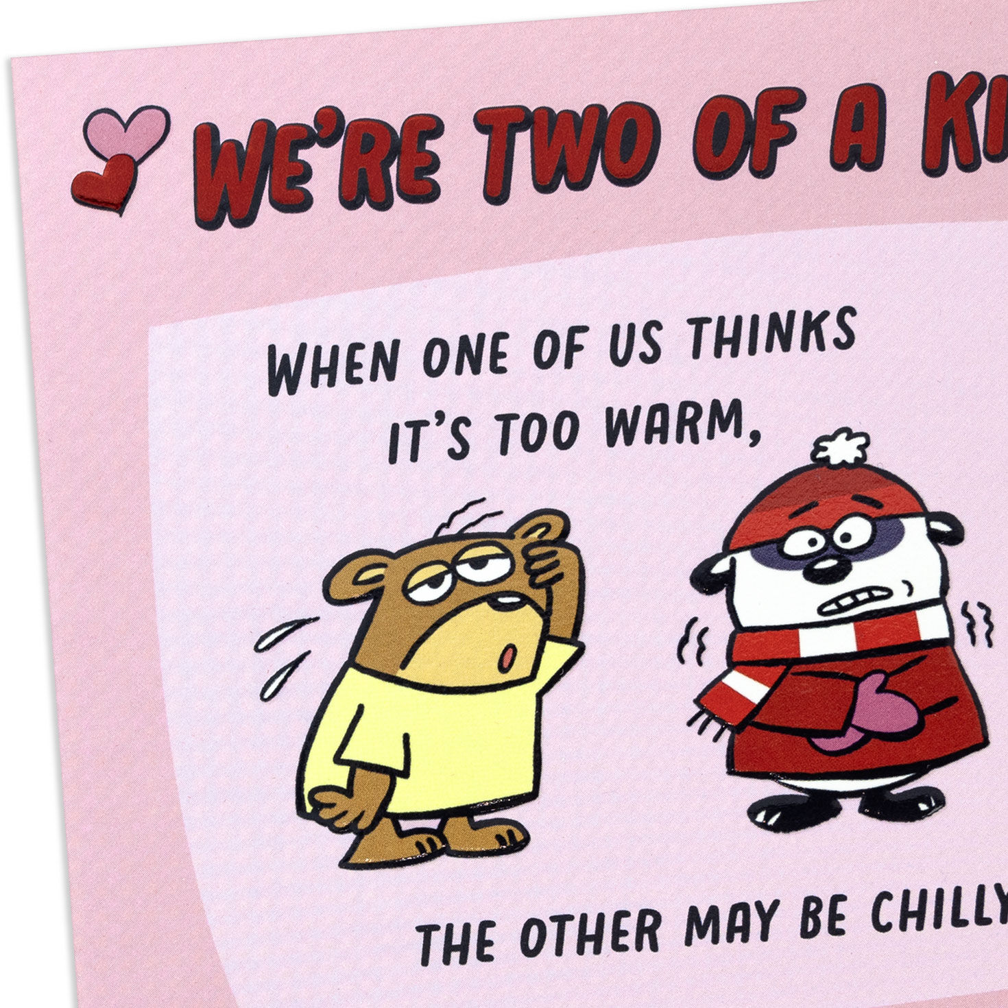 Cartoon Bear Couple Funny Valentine for Spouse Card Front Detail image number 6