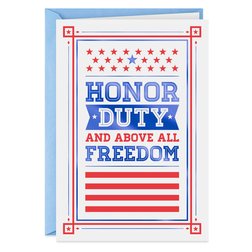 Grateful for Your Service Stars and Stripes Veterans Day Card, 