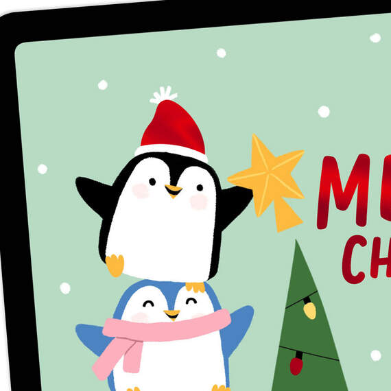 Love and Hugs Penguins Video Greeting Christmas Card, , large image number 5