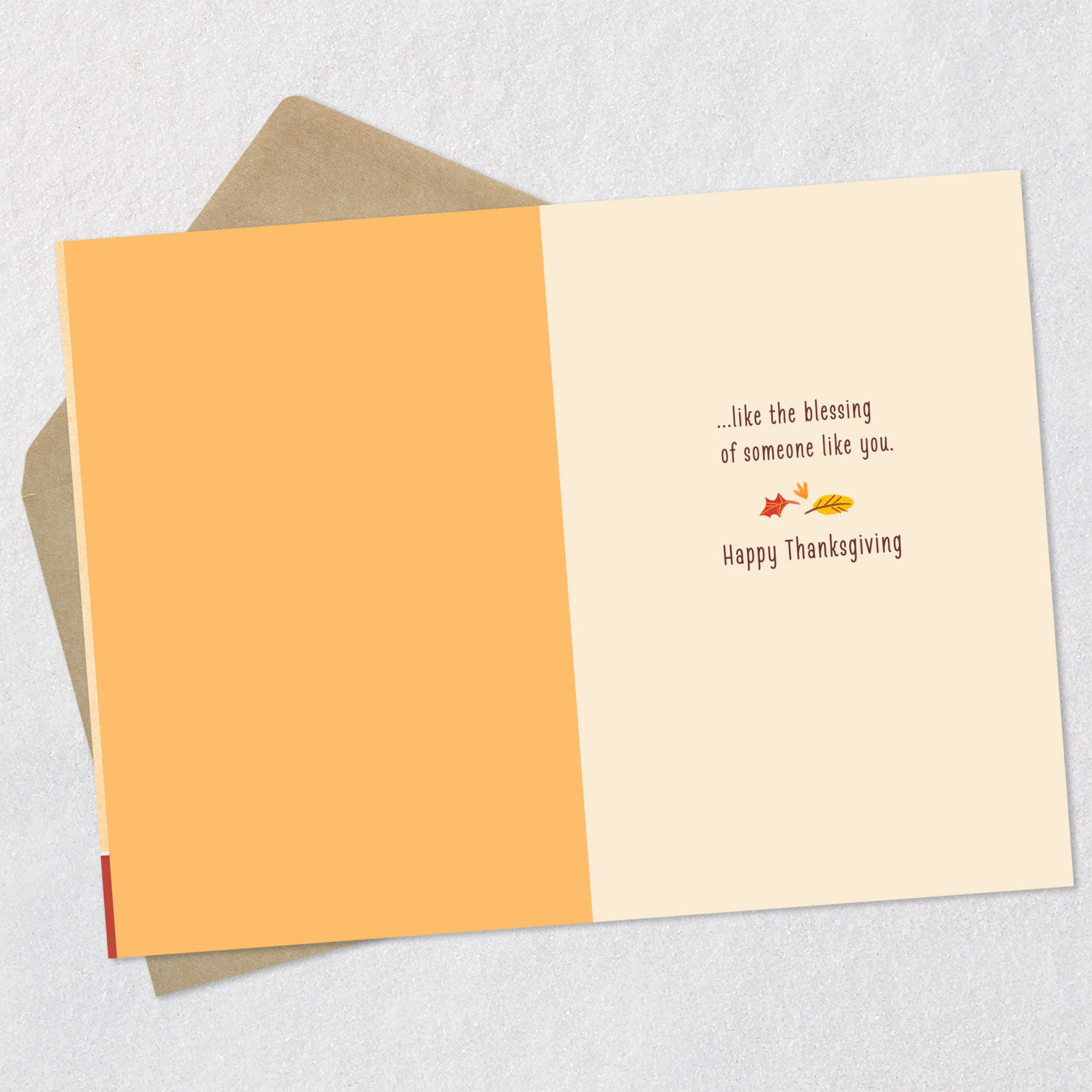Cozy Fireplace and Mantel Thanksgiving Card Open card with envelope image number 3