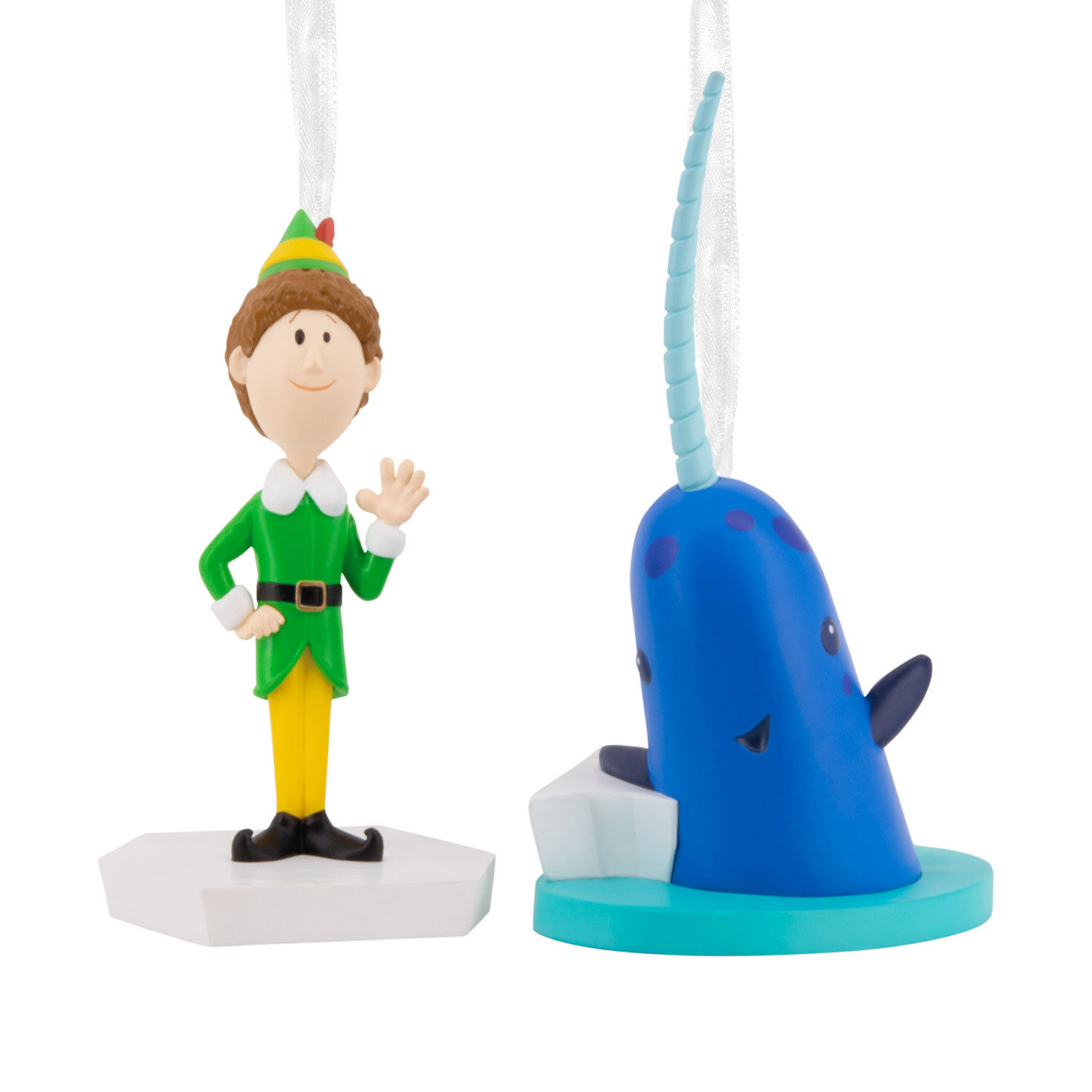 Elf Buddy the Elf™ and Narwhal Hallmark Ornaments, Set of 2