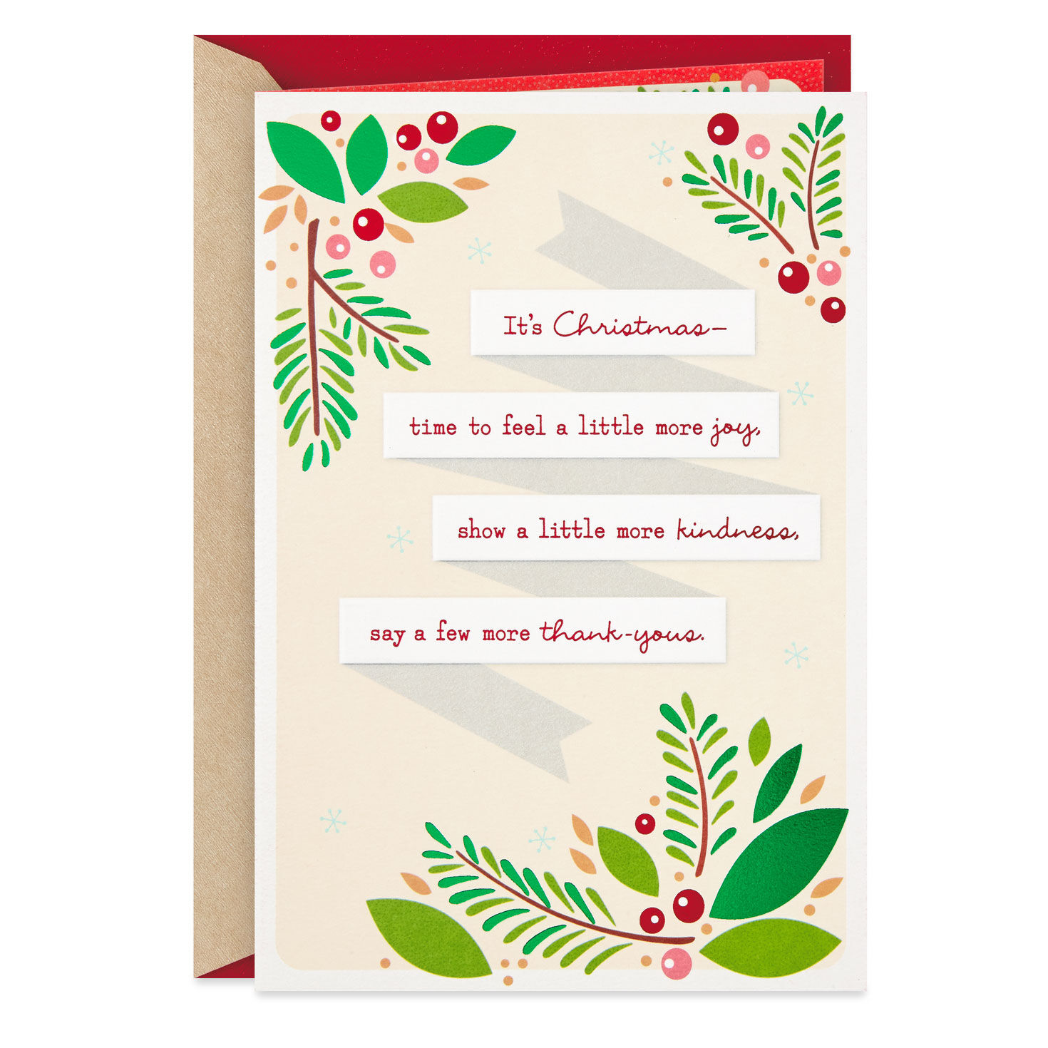 Time for Joy Kindness and Thanks Christmas Card