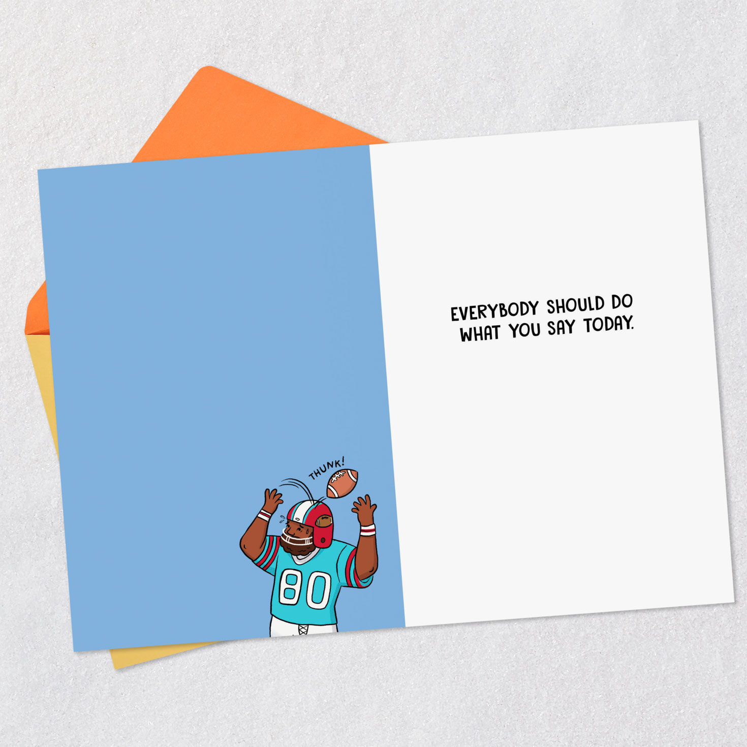 Sports Fan Yelling Funny Birthday Card for Man Open card with envelope image number 3