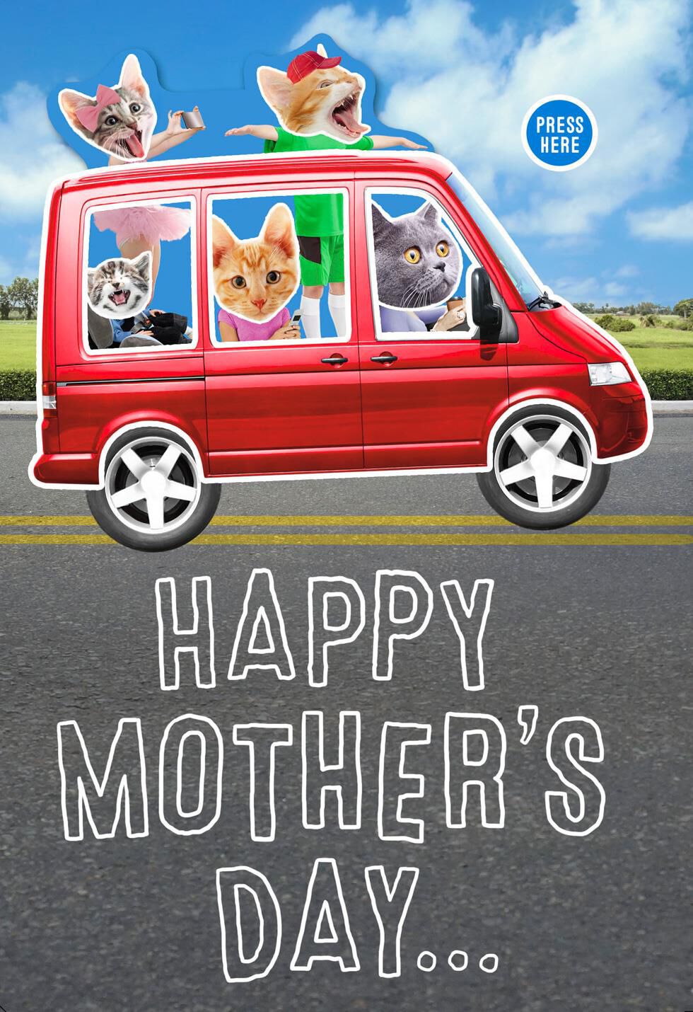 Cat Family Musical Mother's Day Card From Us