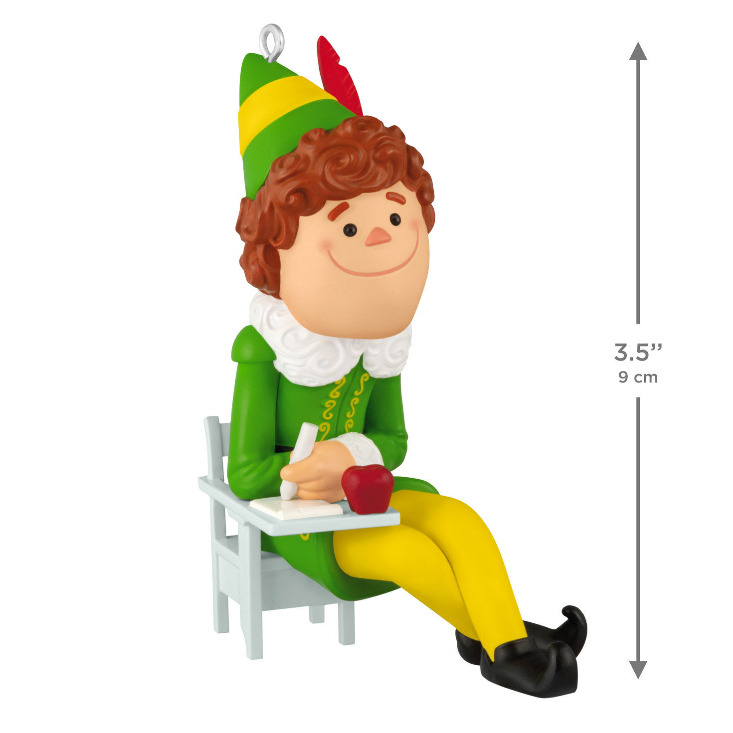 Buddy the Elf Sitting at Desk Keepsake Ornament measurement image number 3