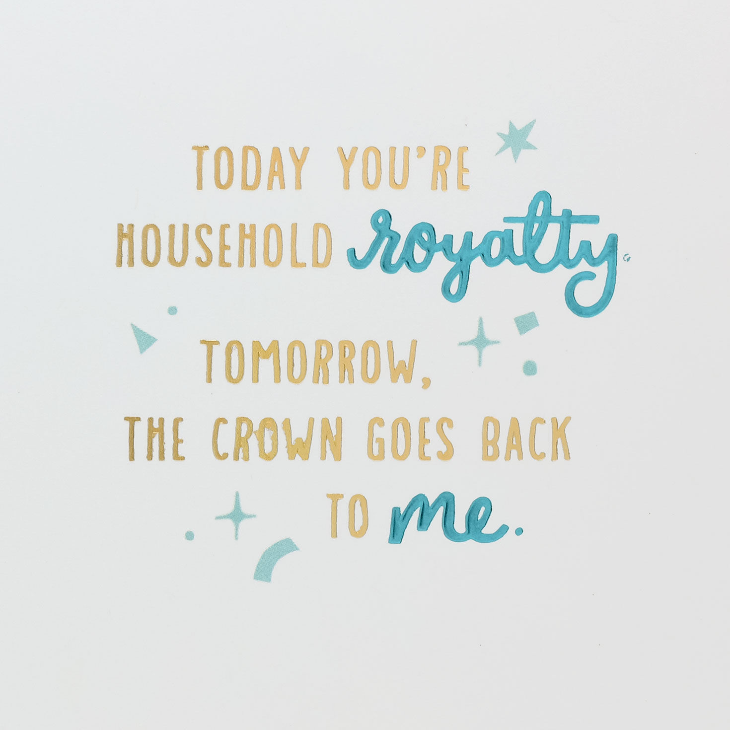 Teal and Yellow Cat Crown Birthday Card Sentiment image number 2