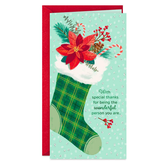 Thanks for Being a Wonderful Person Money Holder Christmas Card, , large image number 1