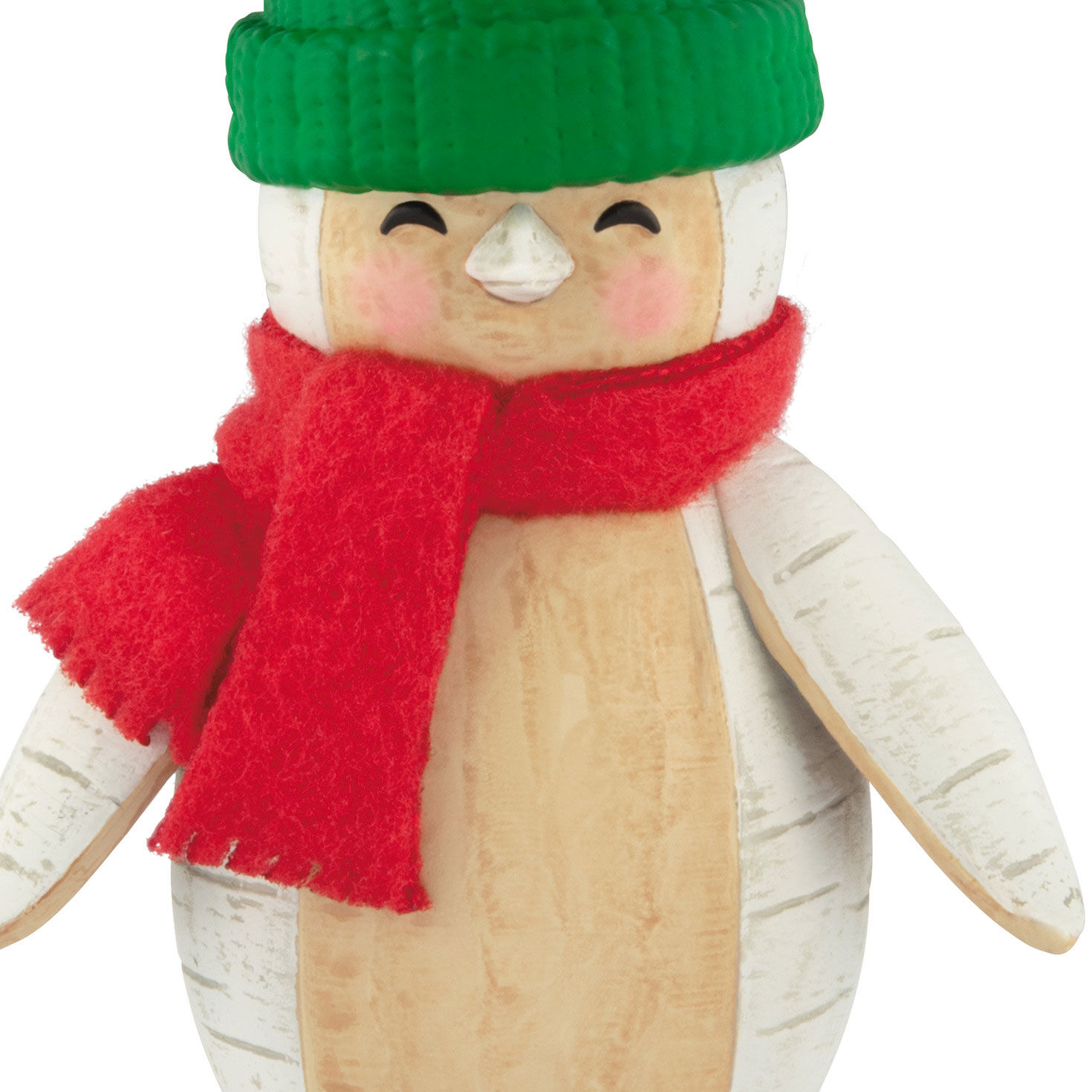 Birch Log Penguin Keepsake Ornament closeup view image number 5