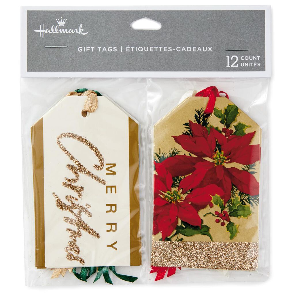 elegant luxe christmas gift tags with ribbons pack of 12 seals