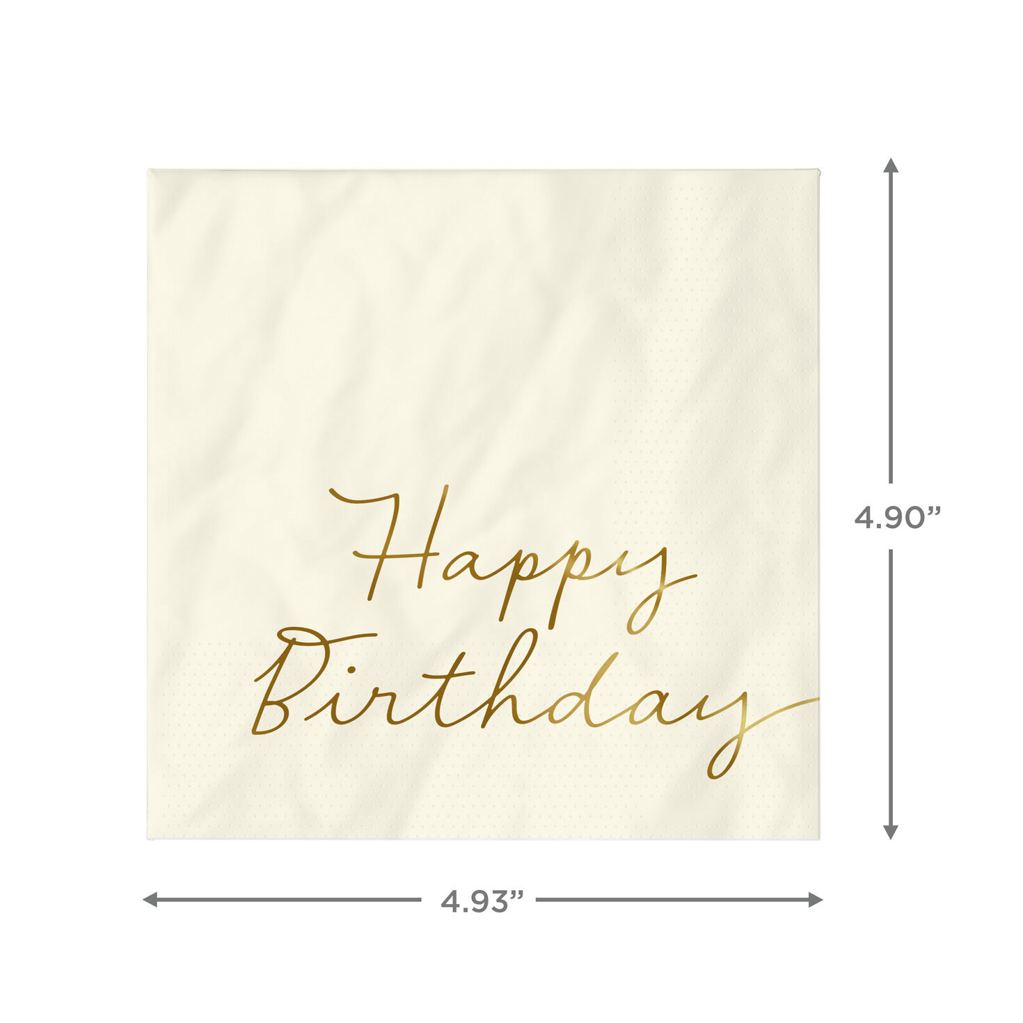 Ivory "Happy Birthday" Cocktail Napkins, Set of 16, , large image number 3