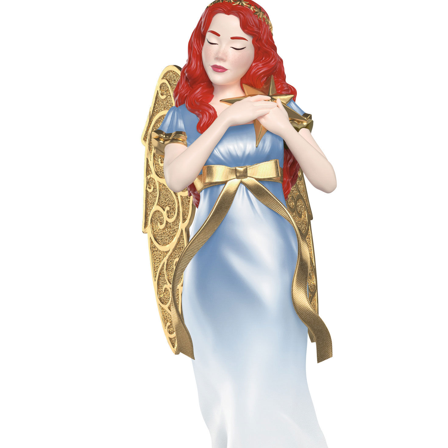 Angel Holding Star Keepsake Ornament upclose view image number 5