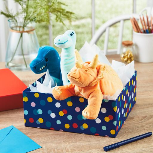 10" Square Multicolor Dots Gift Box, 