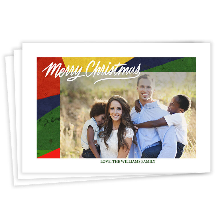 Bold and Bright Colorful Flat Christmas Photo Card