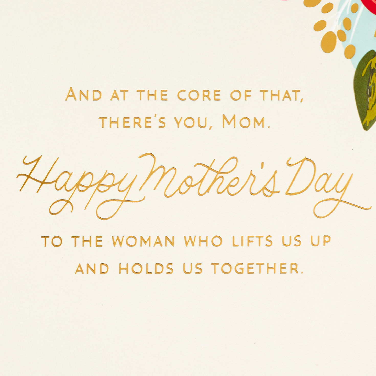 Flowers Mom Mother's Day Card From All of Us sentiment image number 2