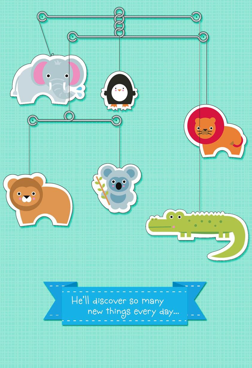New Things Every Day New Baby Boy Card