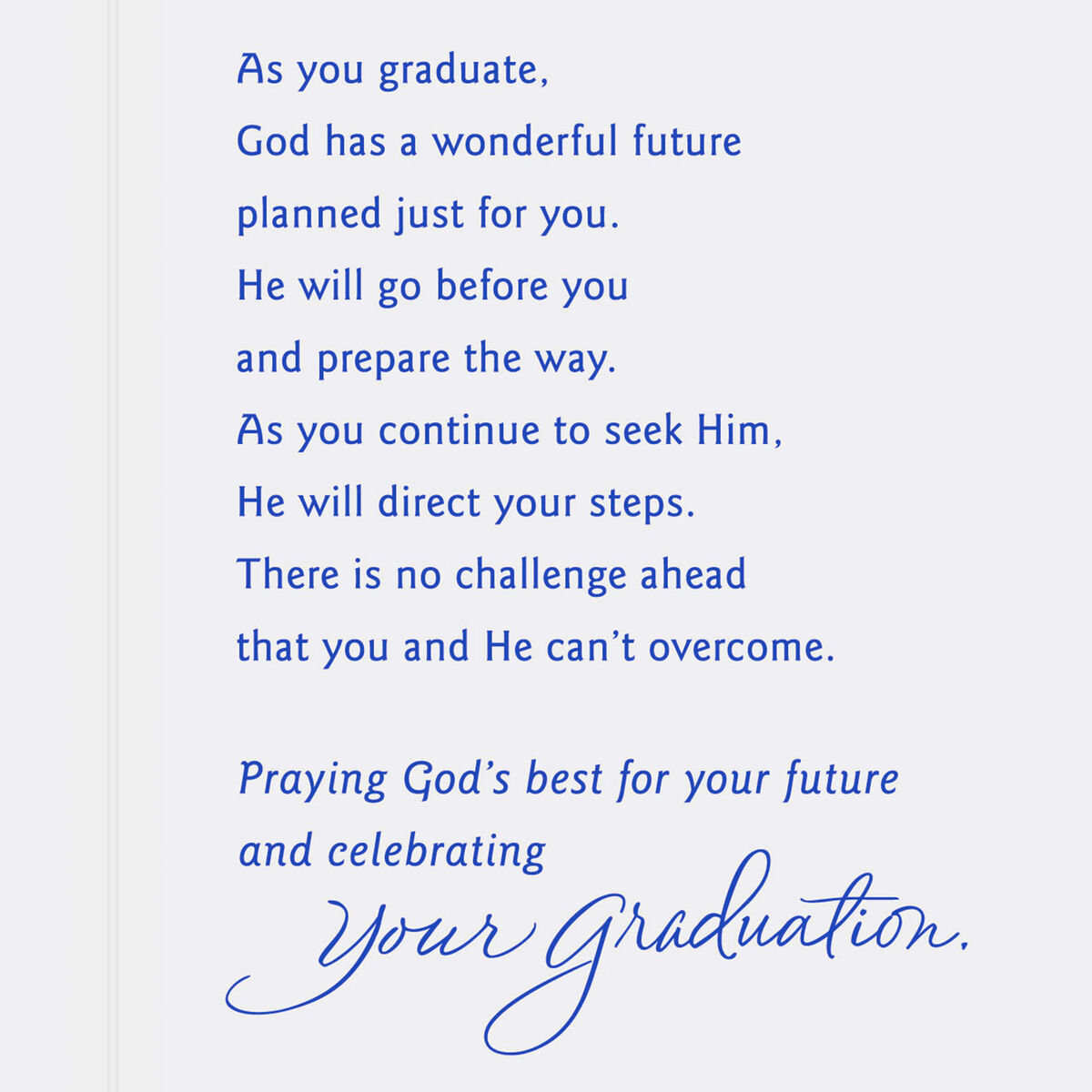 The Lord Goes Before You Religious Graduation Card - Greeting Cards ...