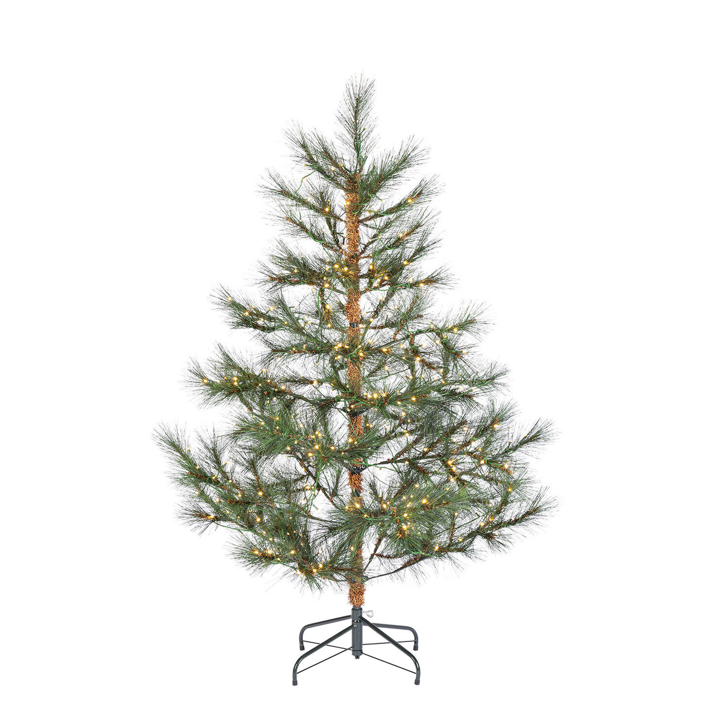 5 ft Pre-Lit Scandi Hard Needle Christmas Tree with 360 Warm White LED Lights and 130 Tips