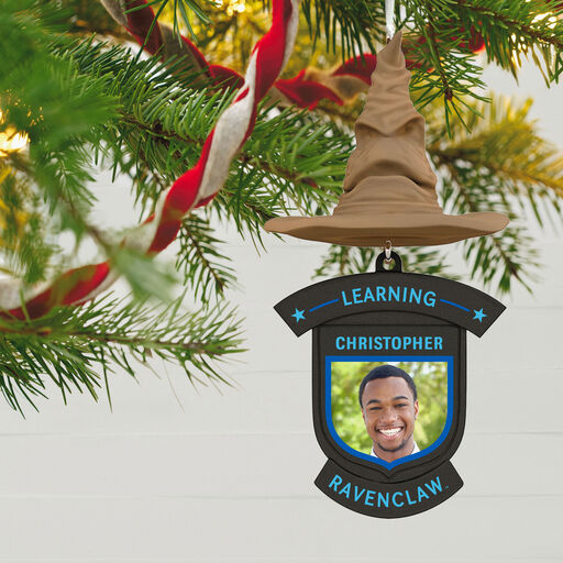 Harry Potter™ Sorting Hat House Trait Personalized Text and Photo Ornament, Ravenclaw™, 