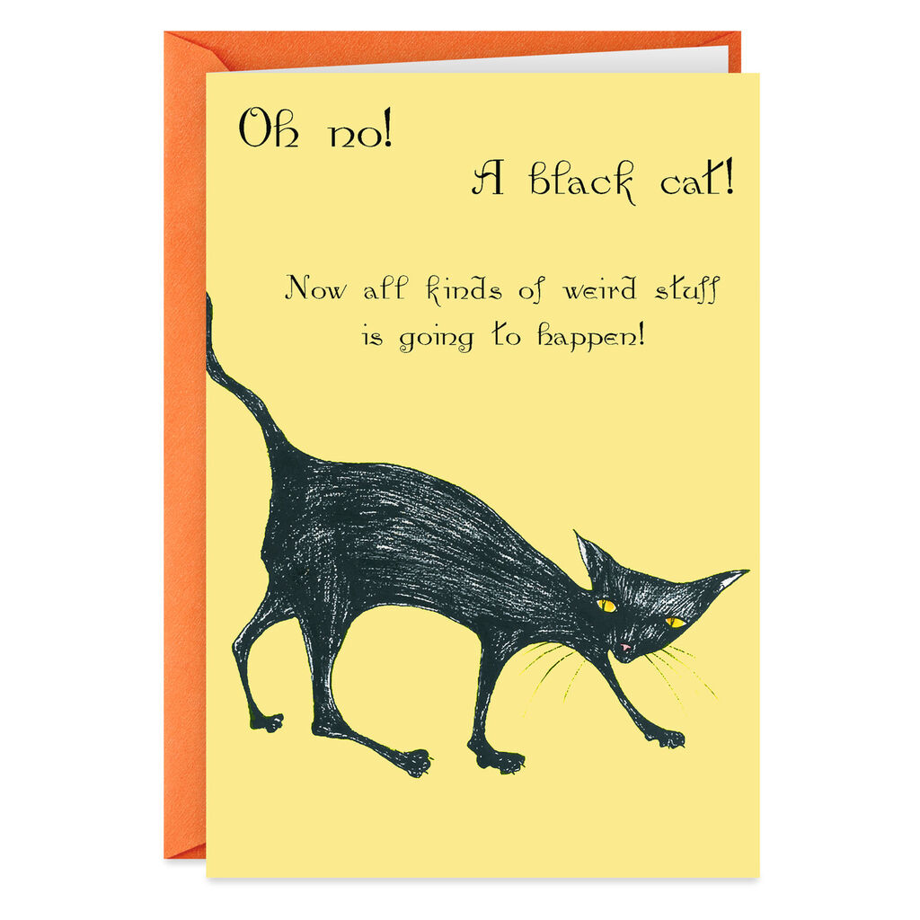 Black Cat Weird Stuff Halloween Card Greeting Cards Hallmark