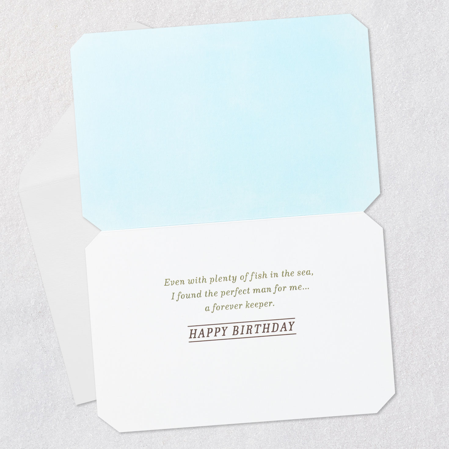 Mounted Fish Trophy Husband Birthday Card Open card with envelope image number 3
