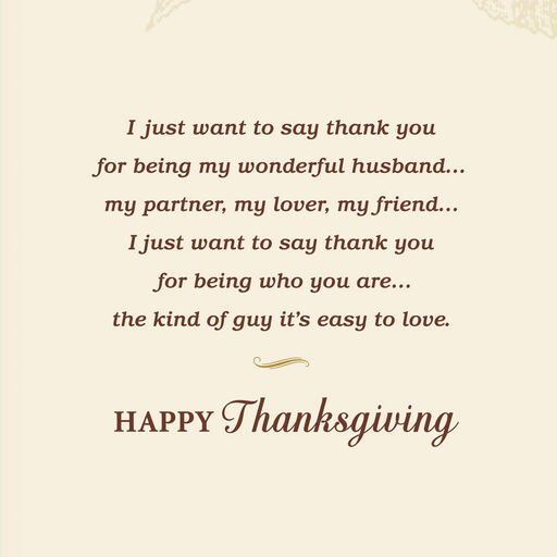 My Partner and Friend Thanksgiving Card for Husband, 