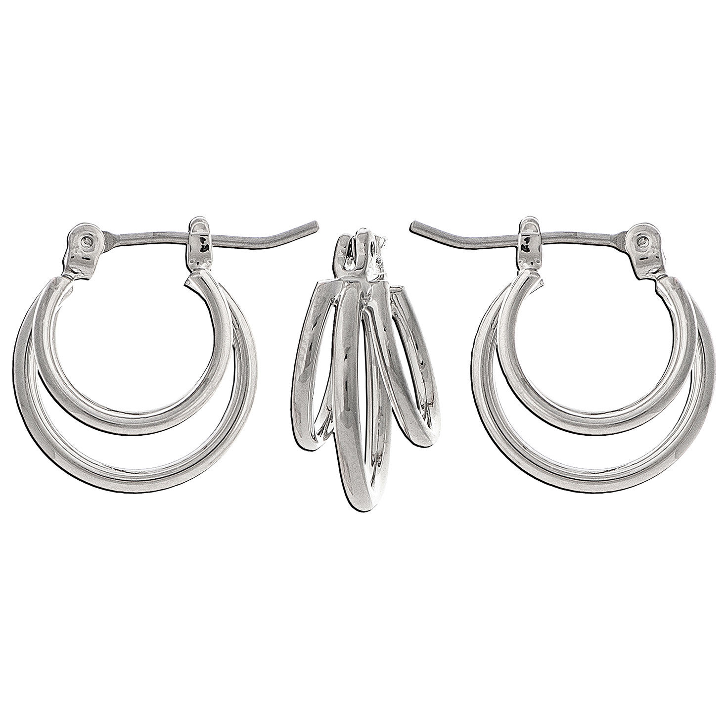 Rain Jewelry Silver Metal Hoop Trio Earrings for only USD 15.00 | Hallmark