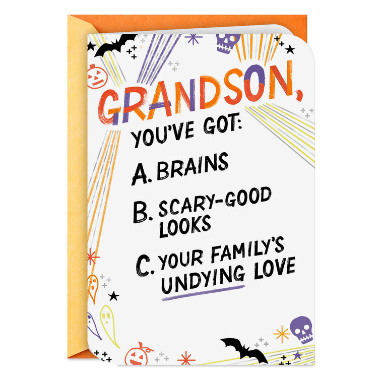 Halloween Quiz Halloween Card for Grandson