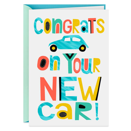 Shift Into Happy New Car Congratulations Card, 