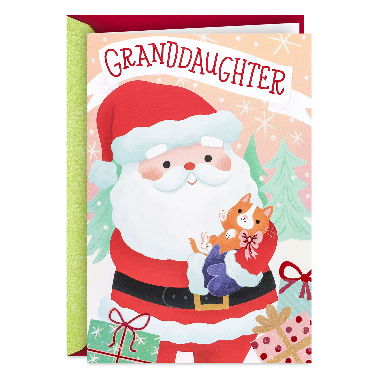 Extra Cute and Cuddly Christmas Card for Granddaughter