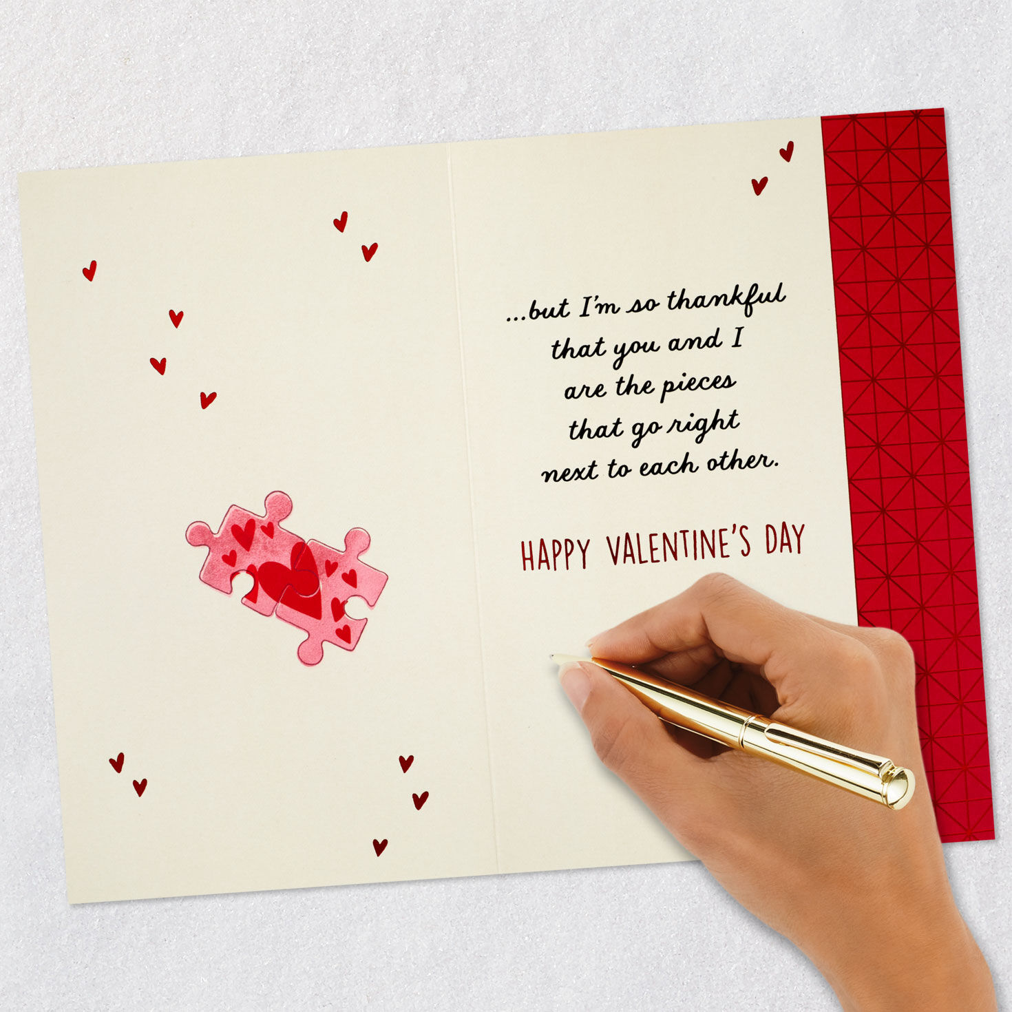 Heart Puzzle Pieces Husband Valentine's Day Card signing card image number 6