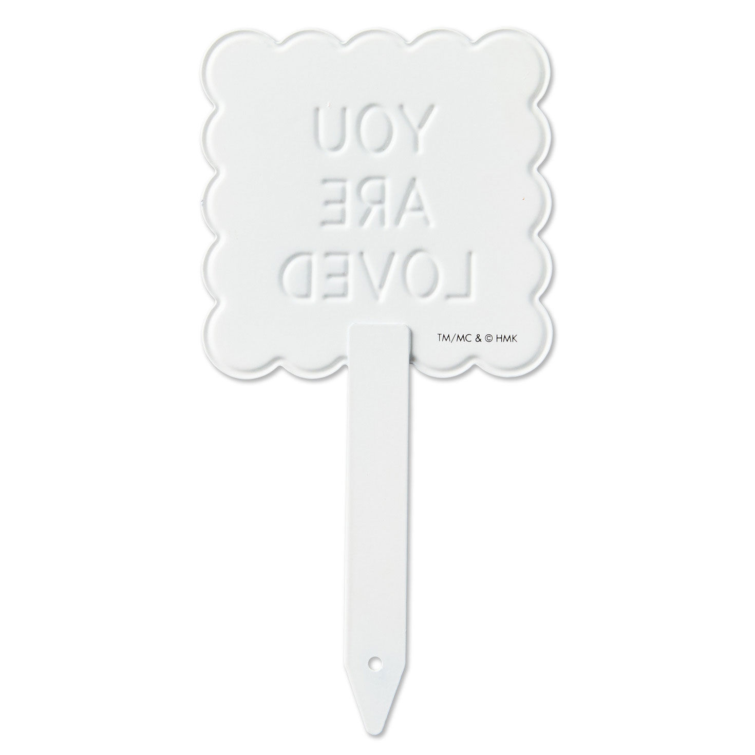 Scallop-Edge Green and White Garden Stake back image number 2