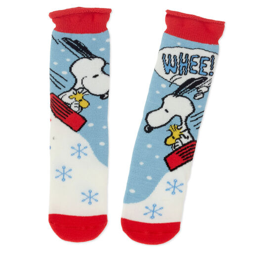 Peanuts® Snoopy and Woodstock Sledding Slipper Socks, 