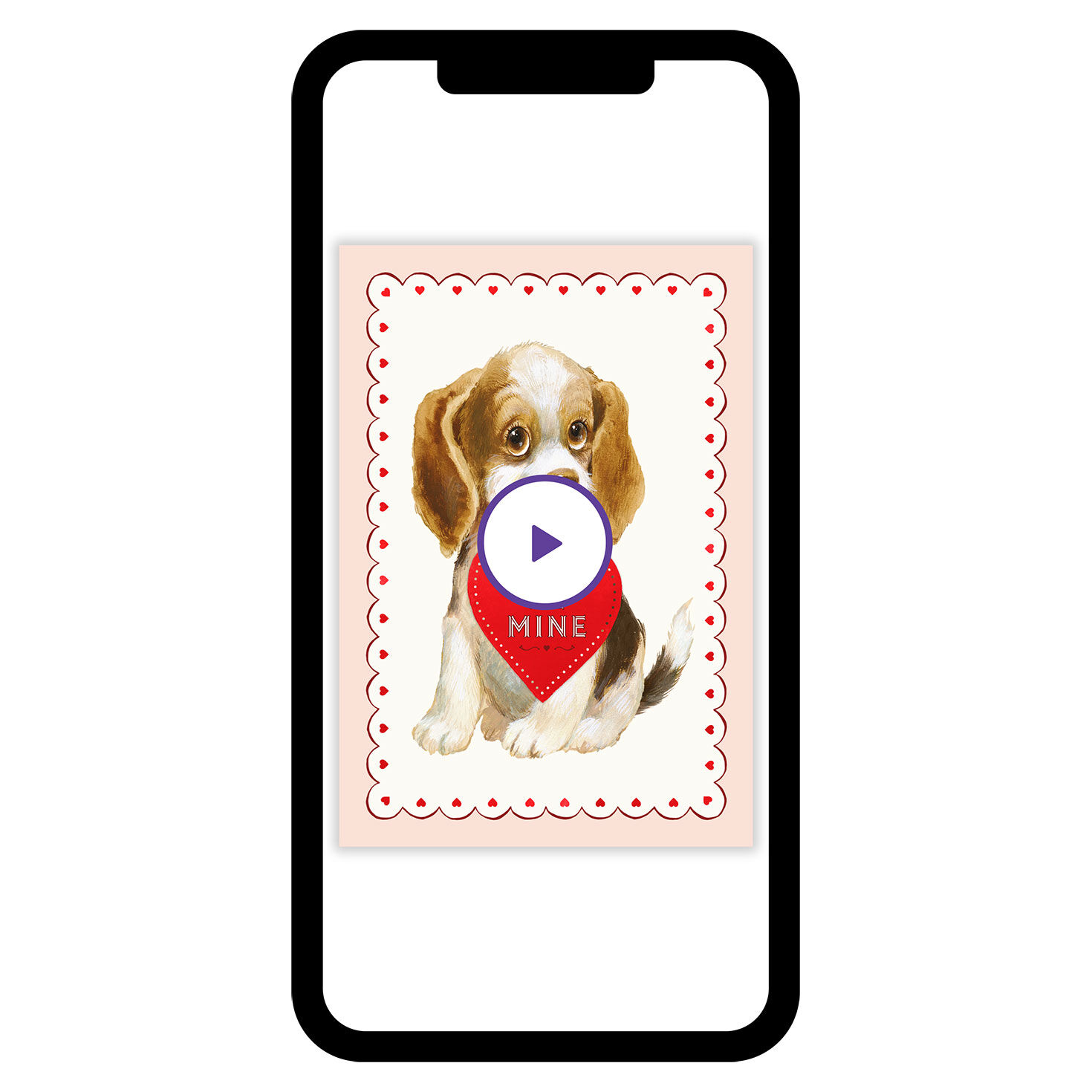 Vintage Be Mine Pup Custom Valentine's Day eCard