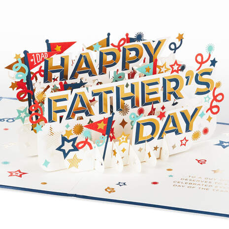 Celebrate Stars and Pennants 3D Pop-Up Father's Day Card, , large