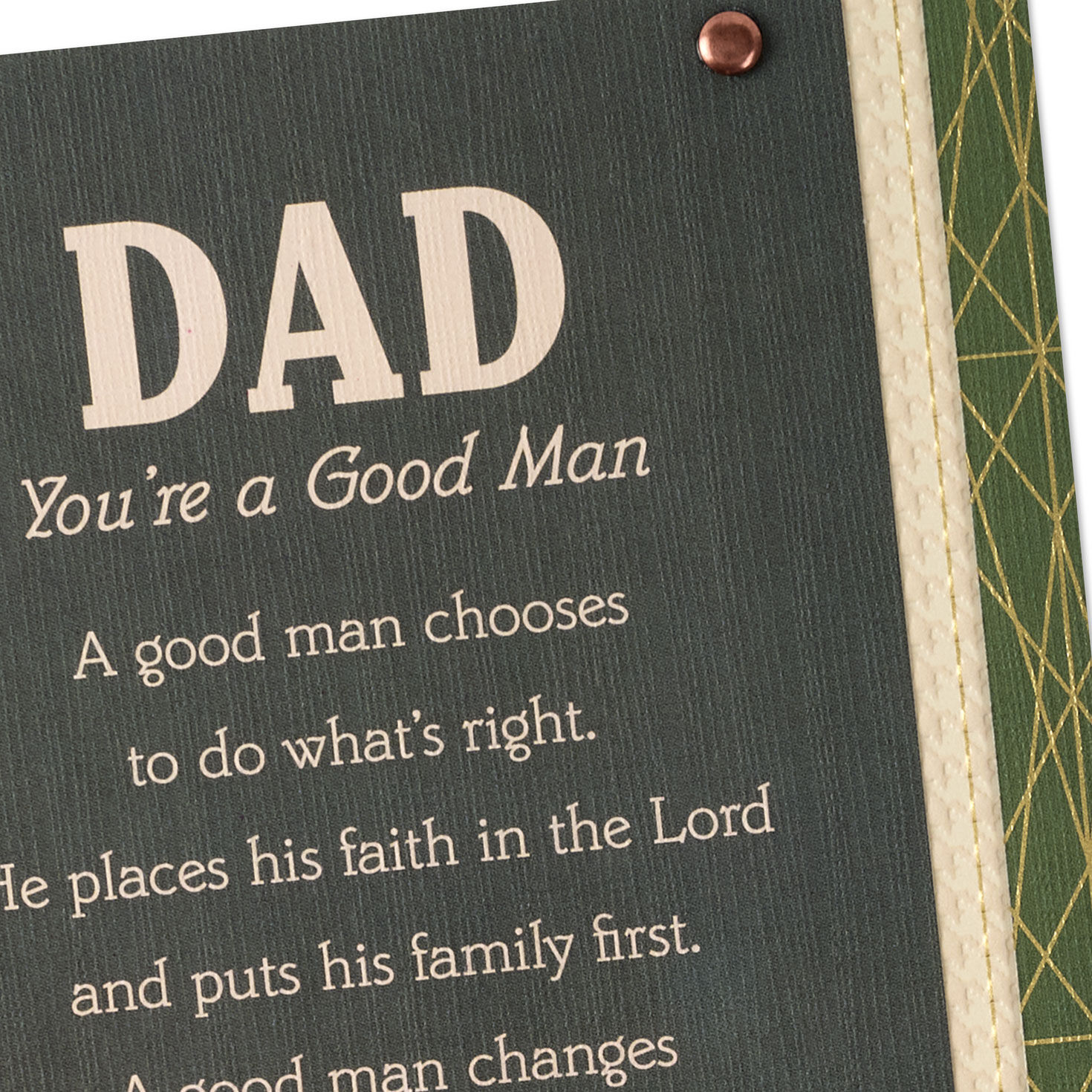 Gold and Green Geometric Pattern Dad Father's Day Card Card Front Detail image number 5
