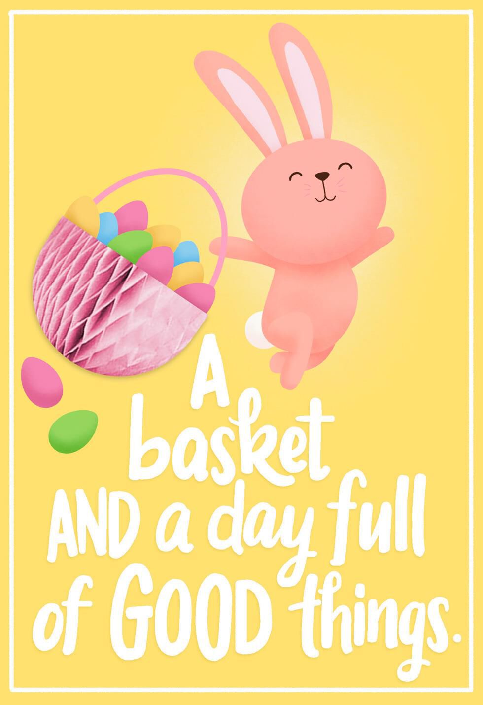 A Basket Full of Good Things Easter Card for Kid