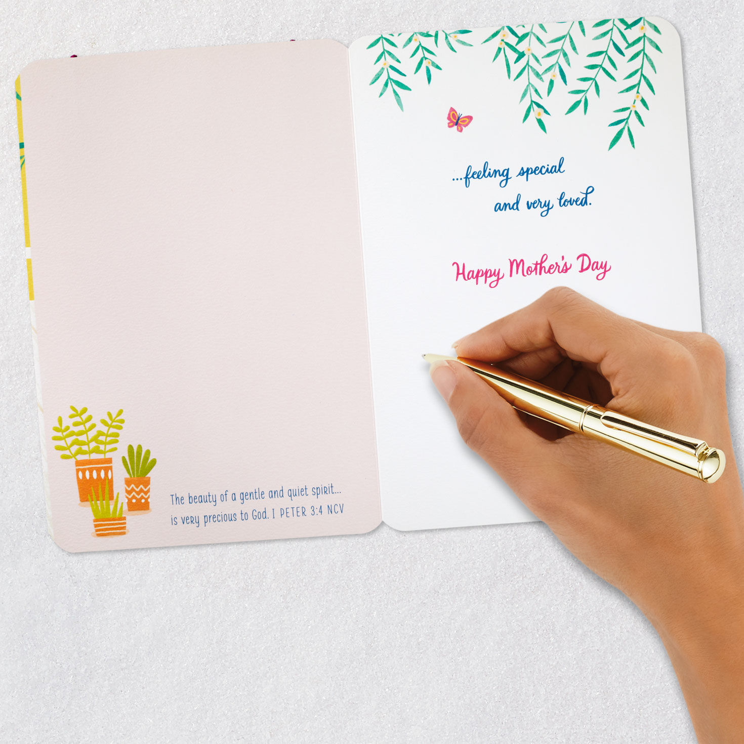 Porch Swing and Plants Religious Mother's Day Card Signing card image number 7