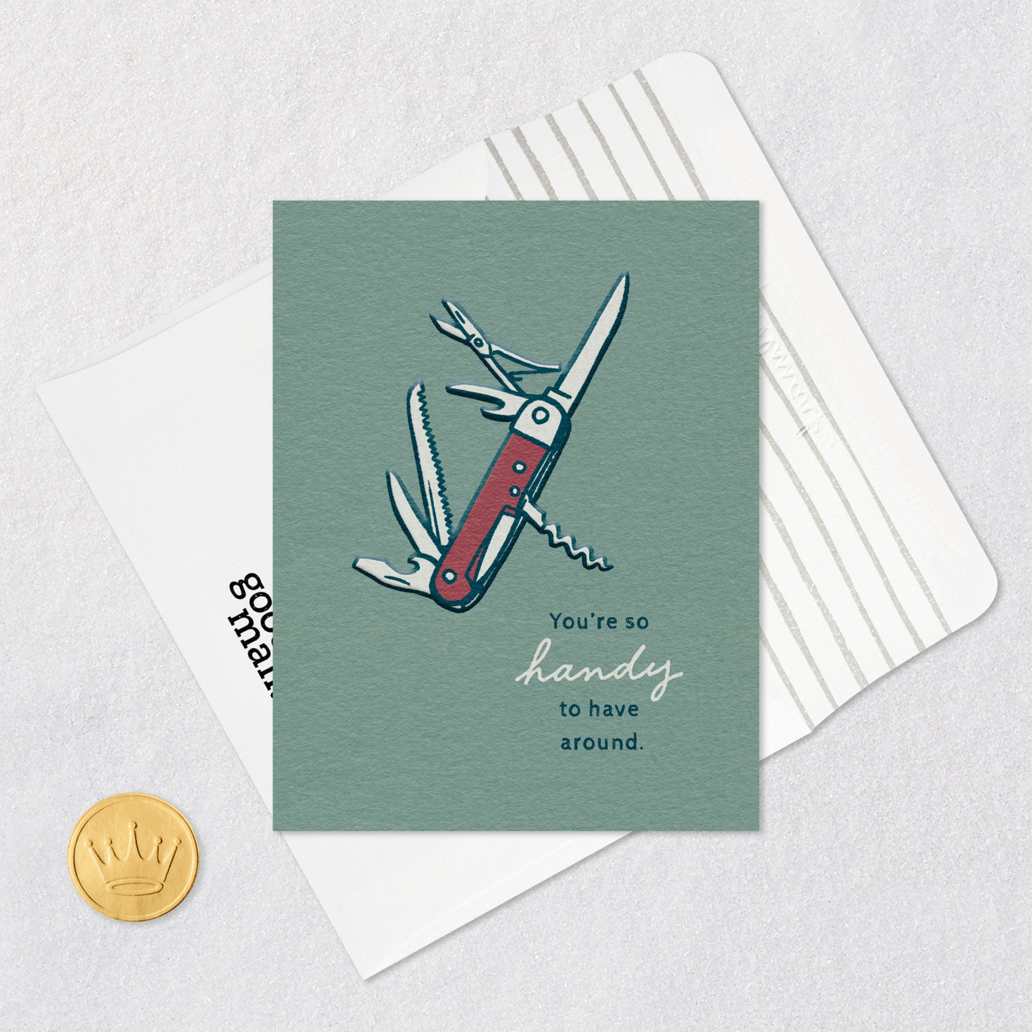 Multi-Function Pocket Knife Dad Father's Day Card Card Front with Envelope and Gold Seal image number 5