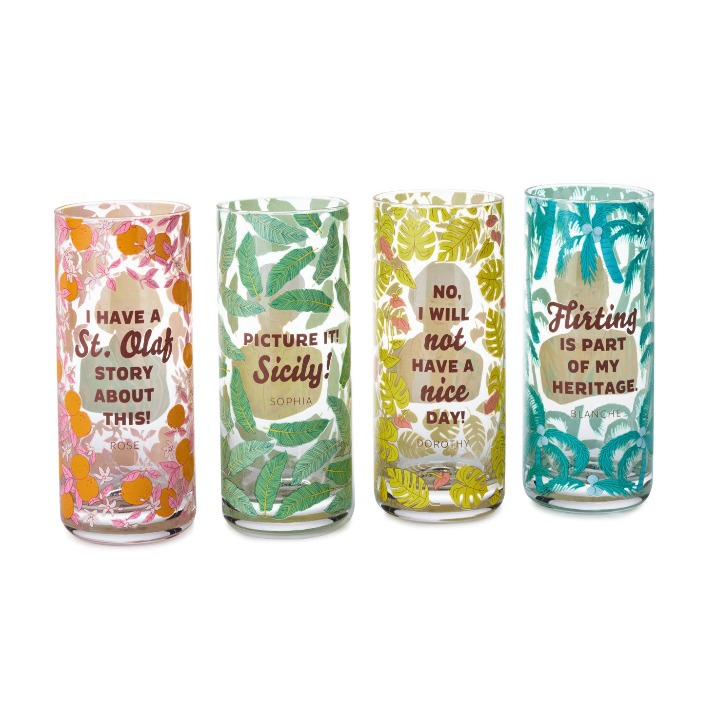 The Golden Girls Cameos and Quotes Drinking Glasses Back image number 2