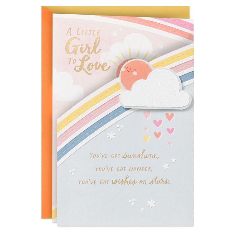 Smiles, Snuggles and Love New Baby Girl Card