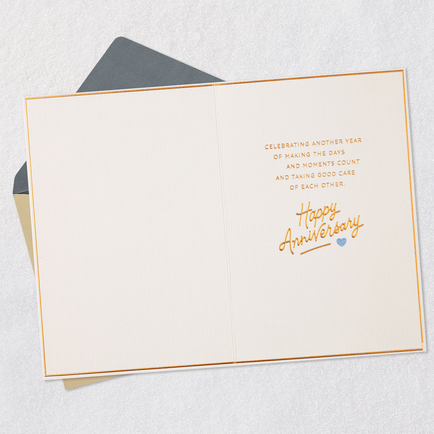 Pastel Hearts Anniversary Card Open card with envelope image number 3