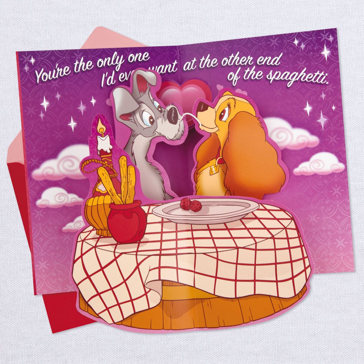 Disney Lady and the Tramp Pop-Up Valentine's Day Card for Wife